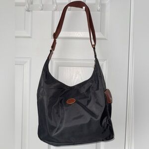 Longchamp Classic Black and Brown Hobo Bag